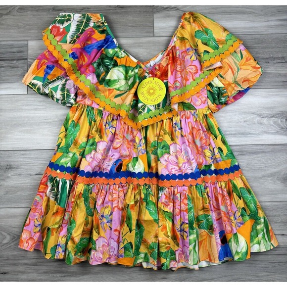 ALDEN ADAIR Harper Santiago Mini Dress Tropical‎ Resort Vacation NWT Sz XS - Picture 1 of 6